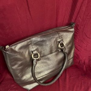 Cole Haan Gold Metallic Tote w zipper closure